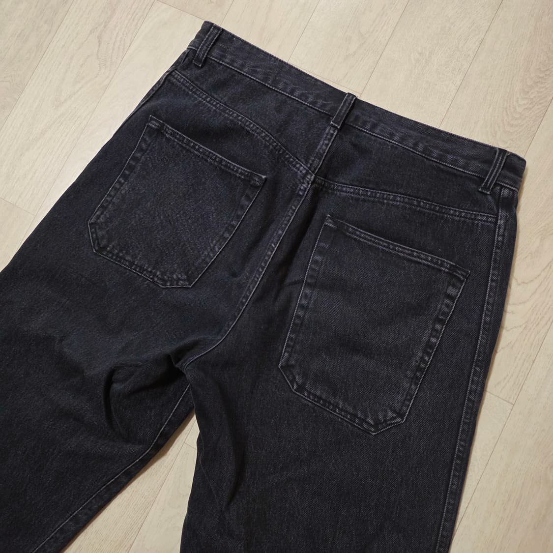 [L] 이얼즈어고 플로리스 와이드 데님 블랙 상품이미지5