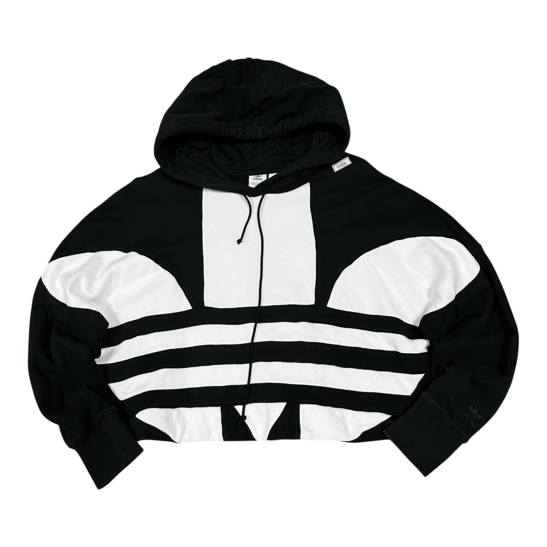 ✨ (바배) 아디다스 검흰 빅로고 크롭 후드티 상품이미지1