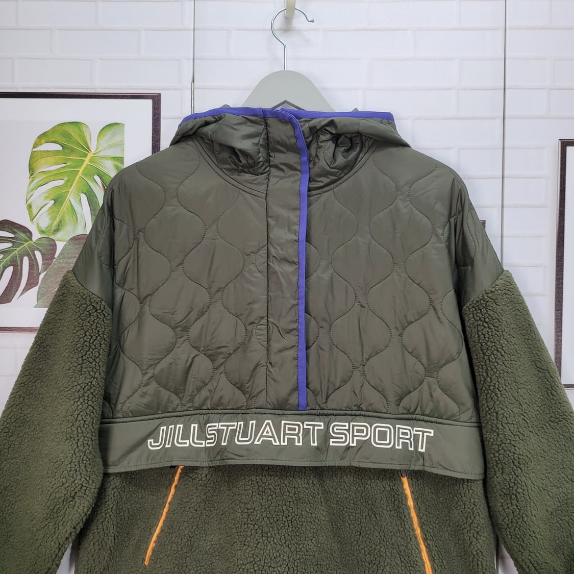 질스튜어트 스포츠 플리스 아노락 후드 반집업 재킷 자켓 긴팔 티 새상품급 상품이미지3