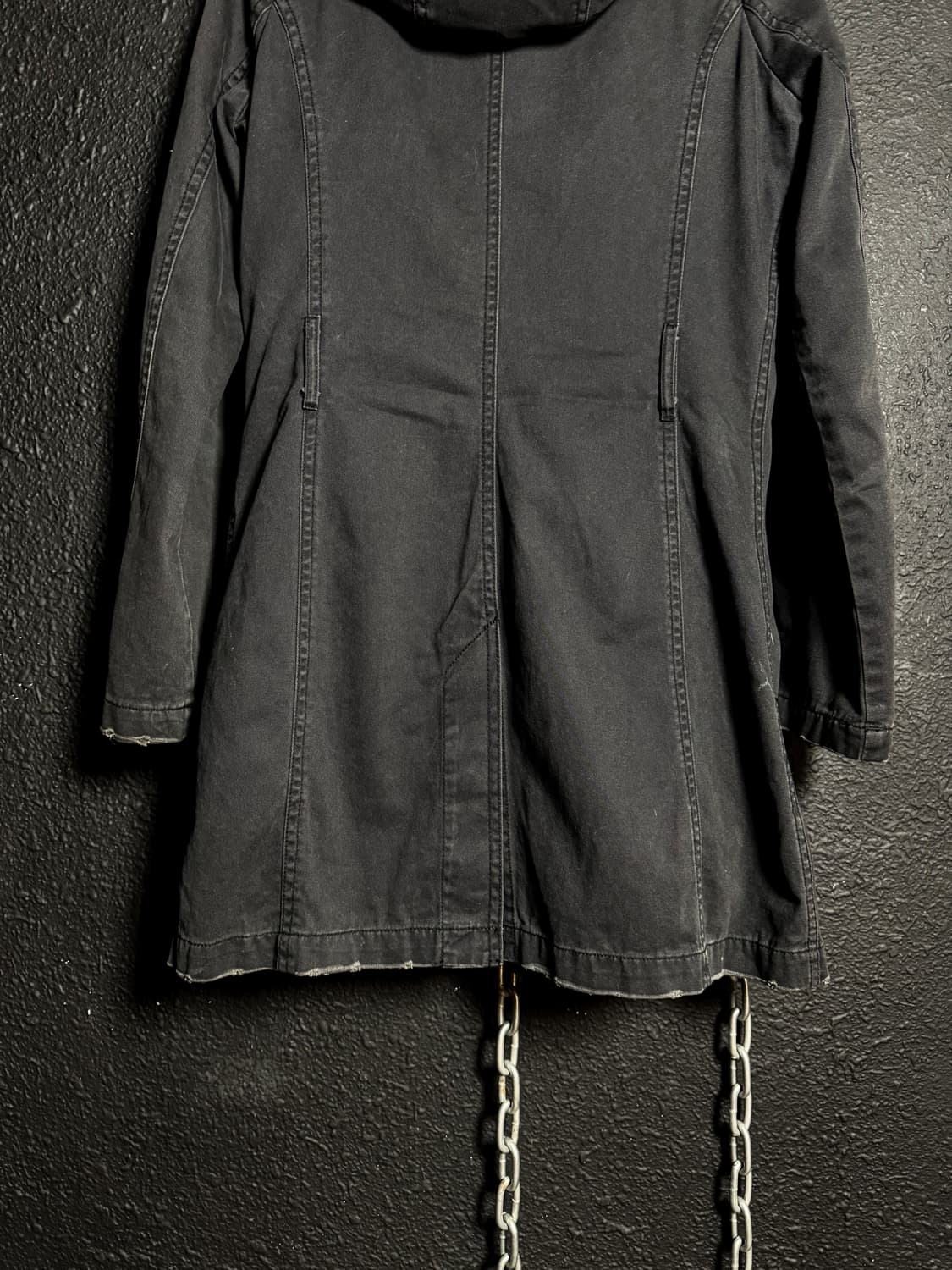 Black slim-fit fur hooded field jacket   상품이미지9