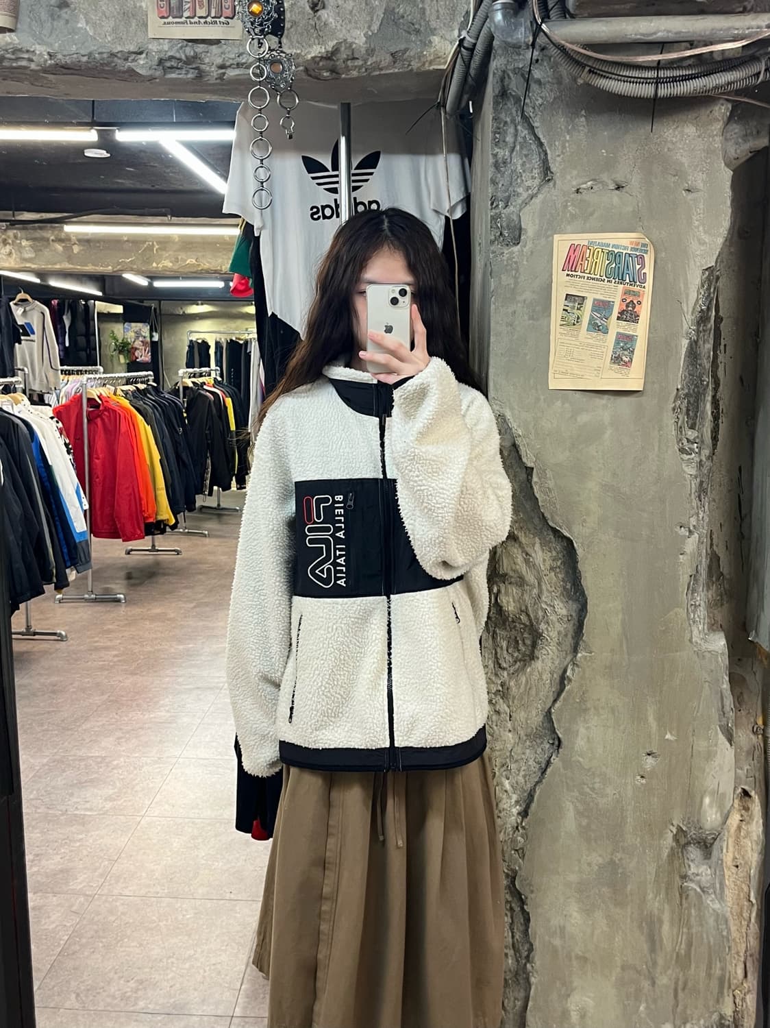 휠라 플리스 자켓 화이트 L #csz2057 상품이미지2