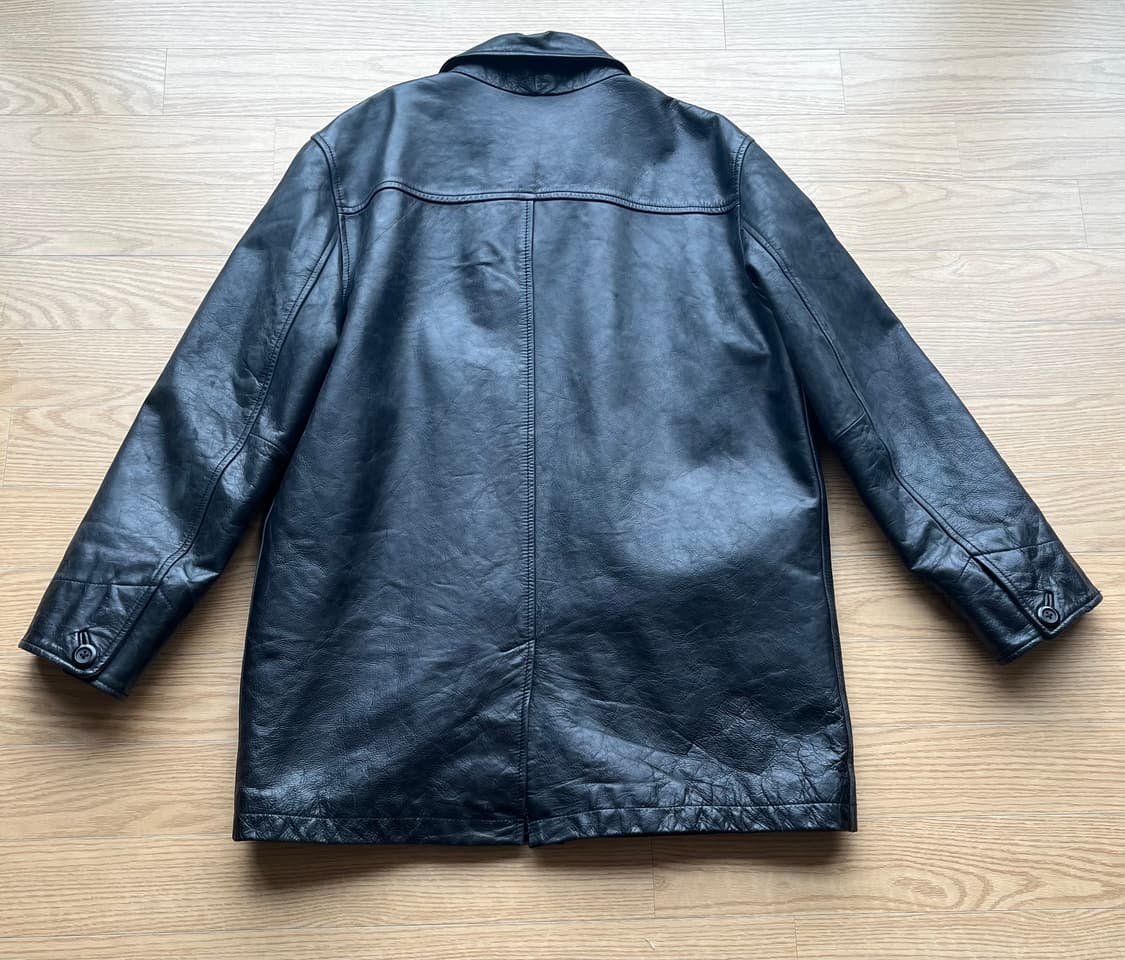 [L] 올드 갭 빈티지 레더 카 코트 블랙 상품이미지5