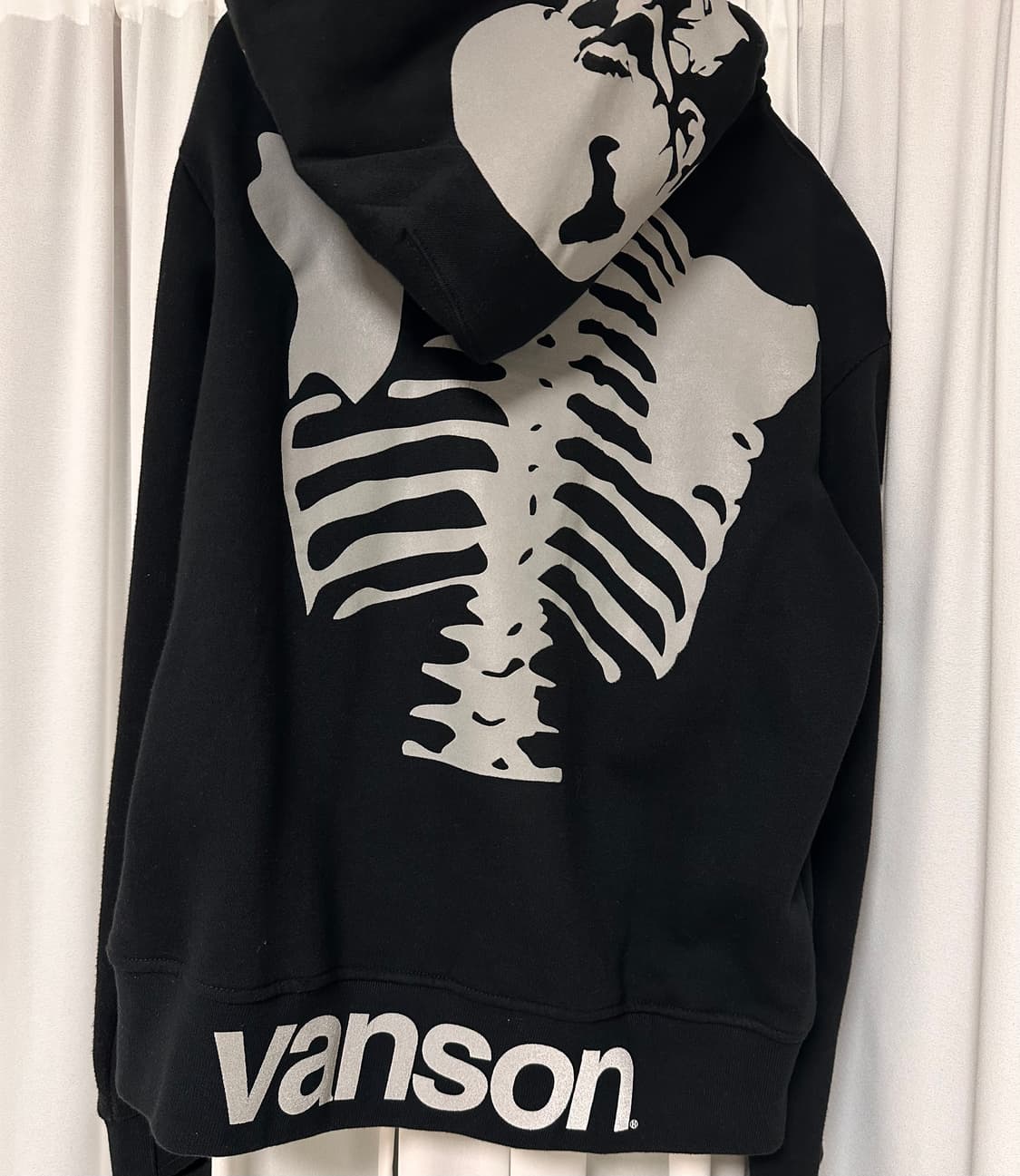 밴슨 Vanson 본 스켈레톤 넥 워머 후드 집업 블랙 상품이미지3