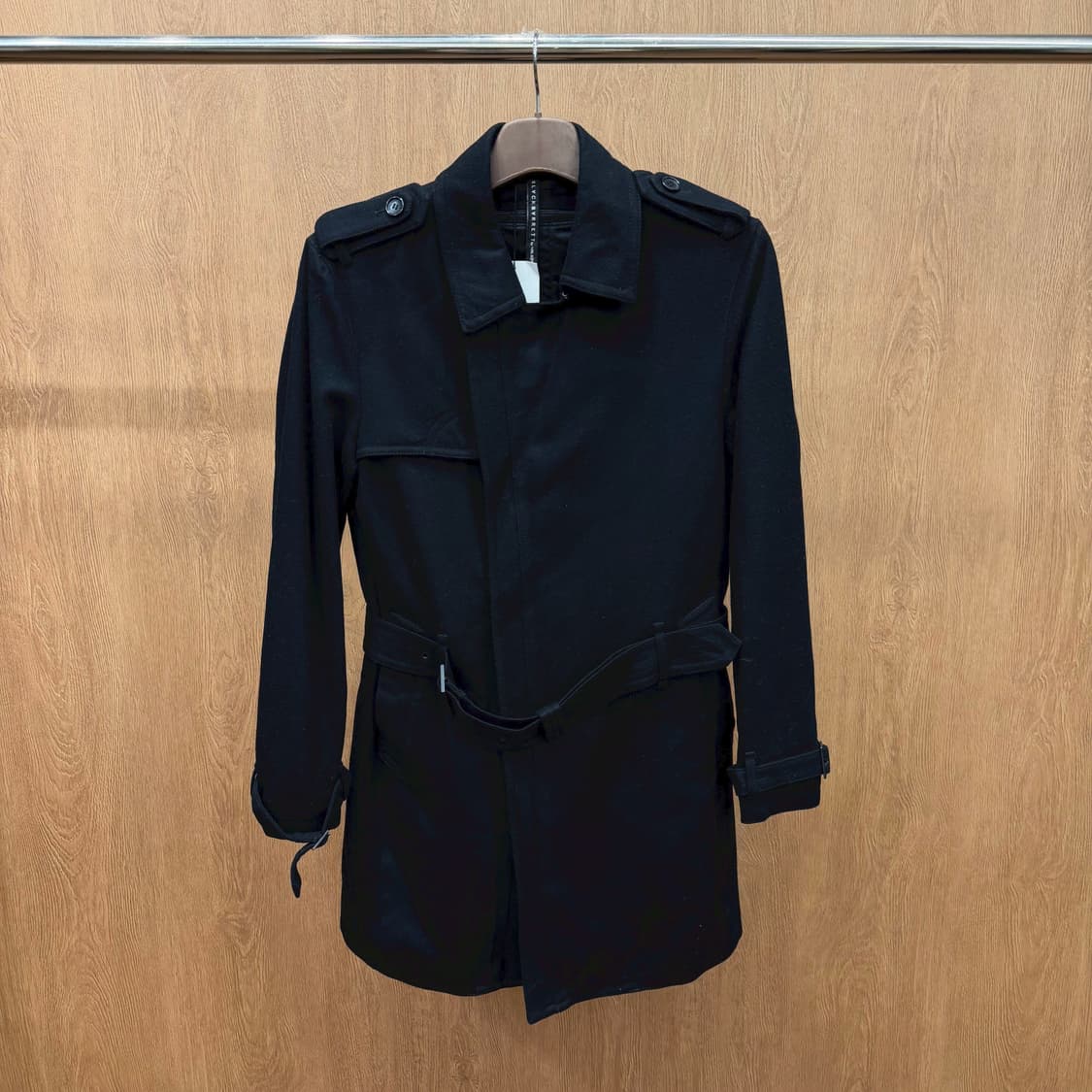 블랙바렛 바이 닐바렛 트렌치 코트 견장 허리 벨트 스트랩 디테일 블랙 상품이미지2