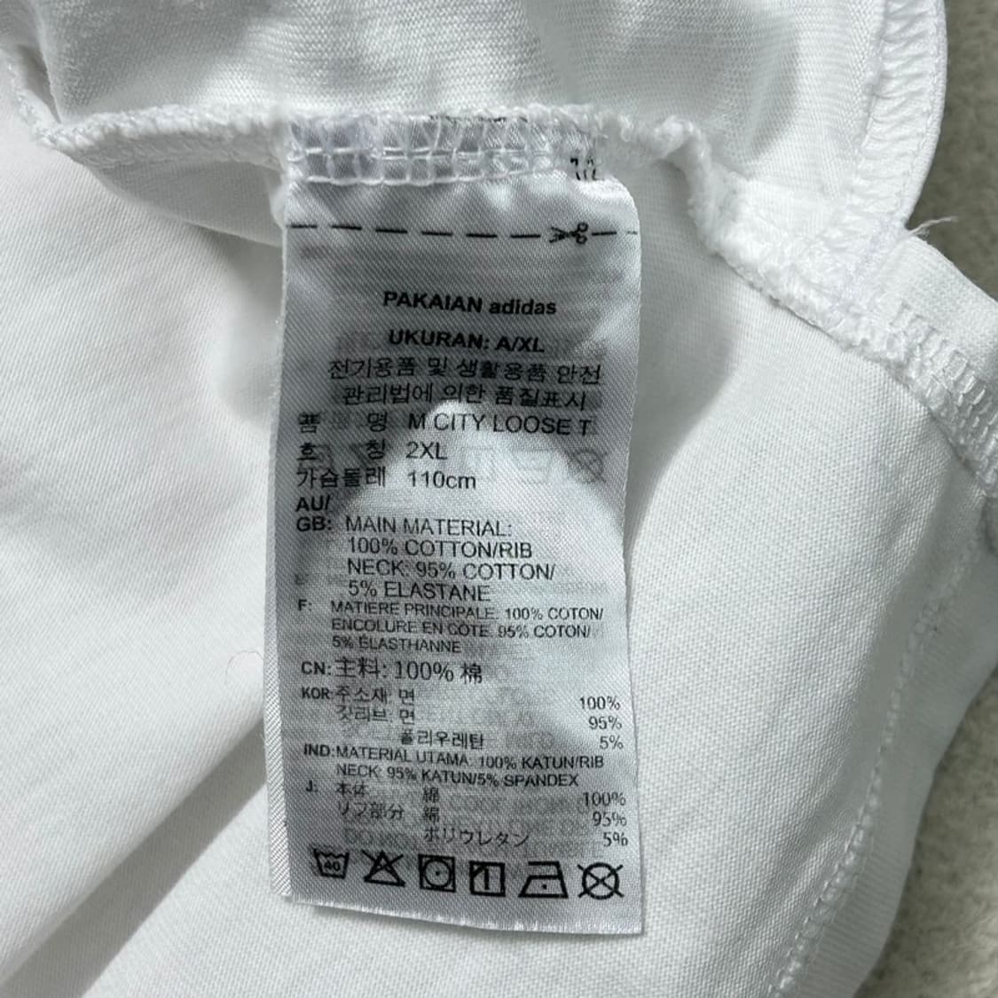 ADIDAS 사이드 삼선 오버핏 반팔 2XL 상품이미지7