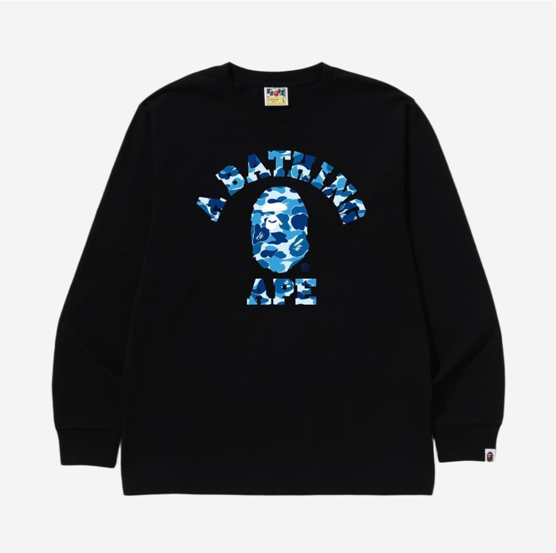 베이프 정품 M 에이비씨 카모 컬리지 롱 슬리브 긴팔티 상품이미지1