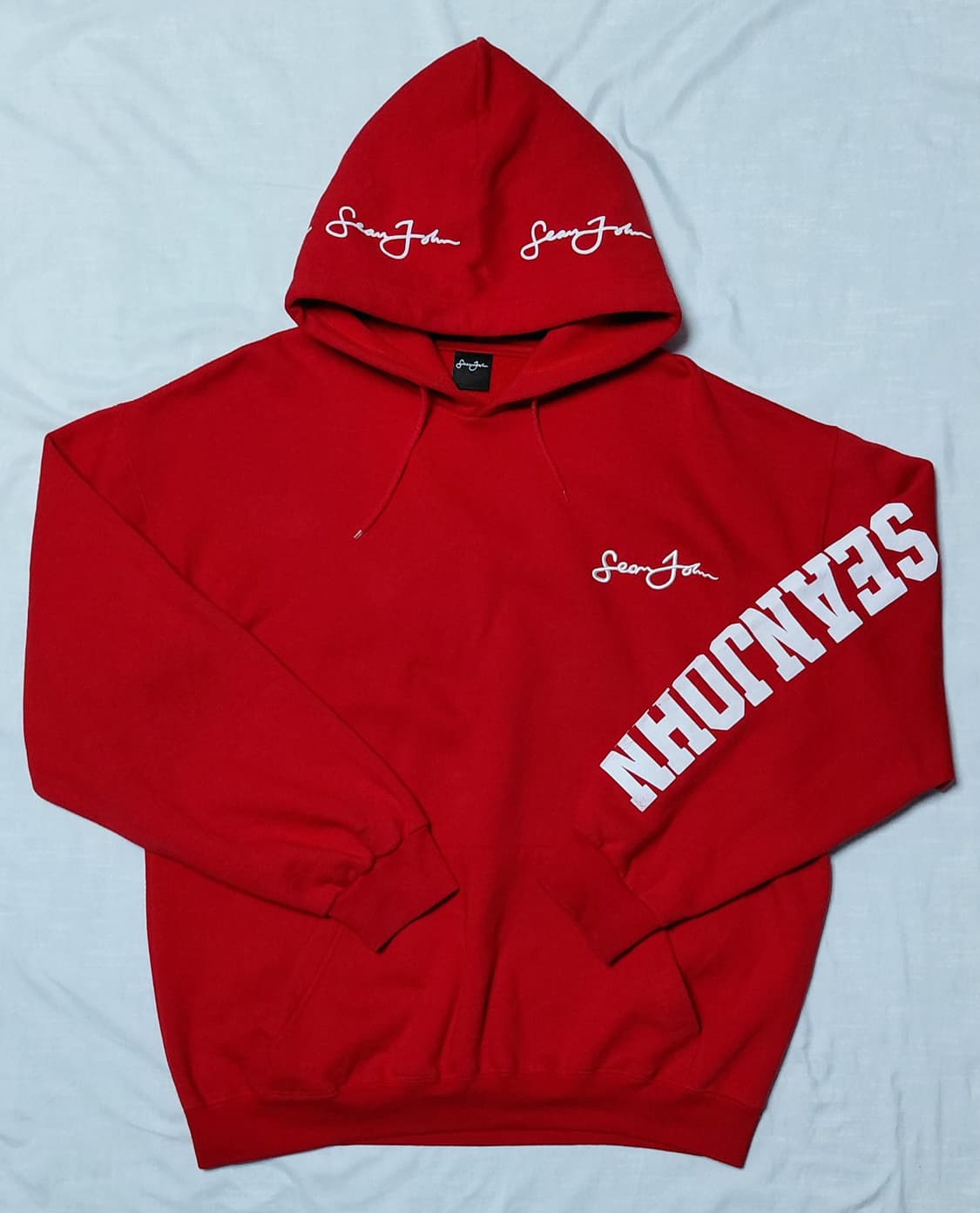 90s 힙합 감성 숀 존 (Sean John) 자수 로고 기모 후드티 상품이미지2