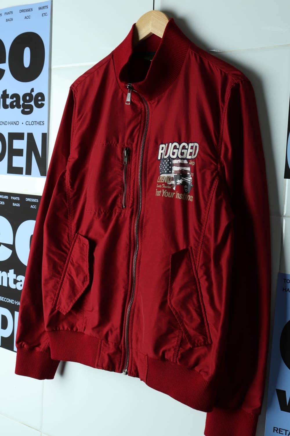 (XL-2XL) 지프 집업 바람막이 점퍼자켓 MA1 버건디-H32700 상품이미지1