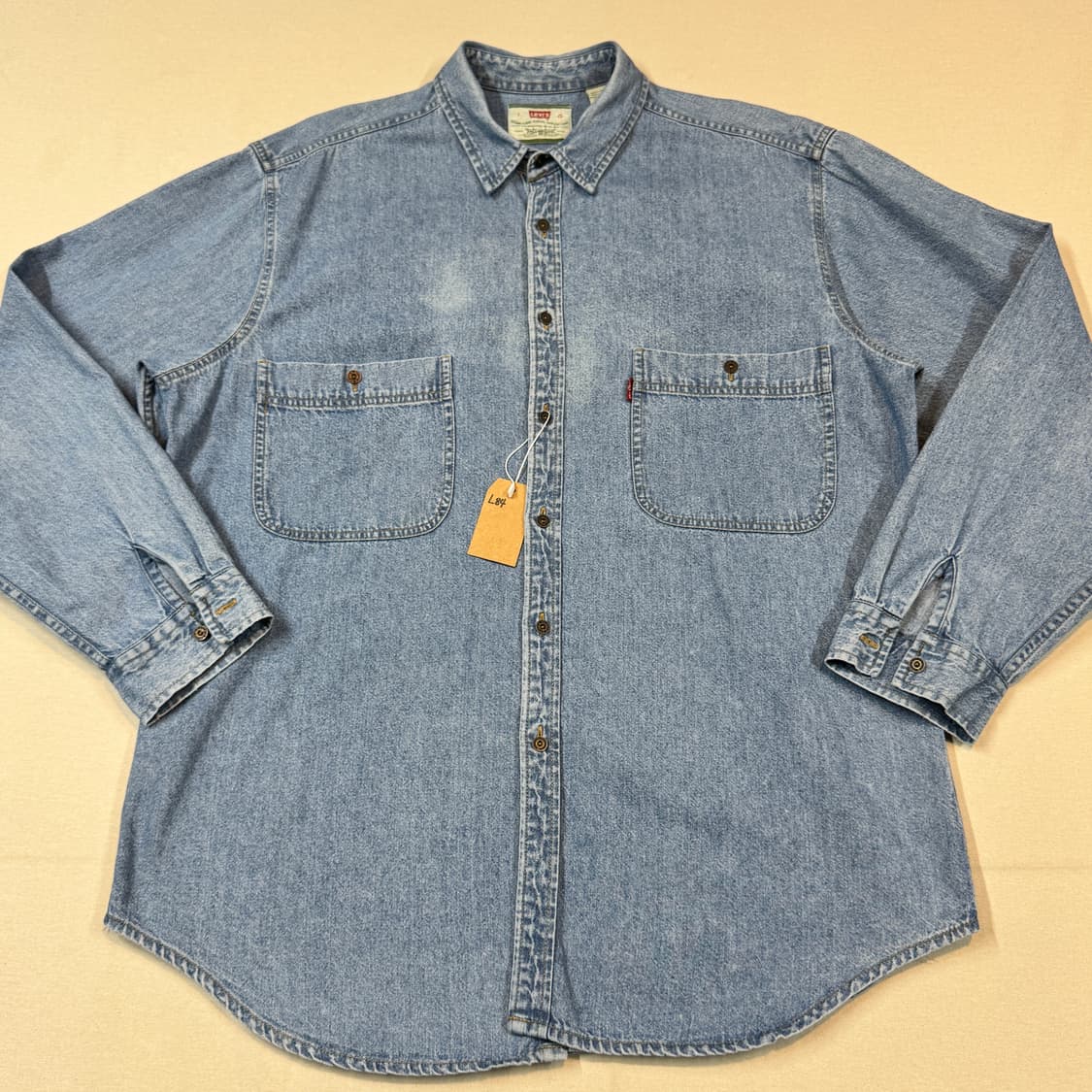 L) 리바이스 투포켓 워크 데님 셔츠 자켓 메탈 버튼 L84 상품이미지2