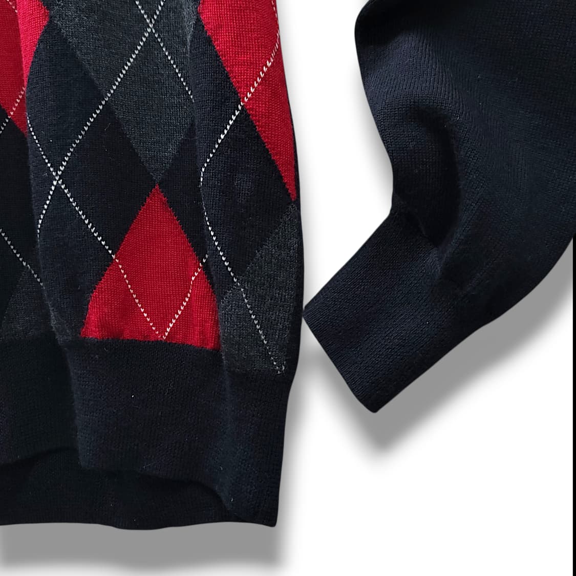 [L] 프레드페리 아가일 브이넥 메리노울 스웨터 니트 상품이미지6