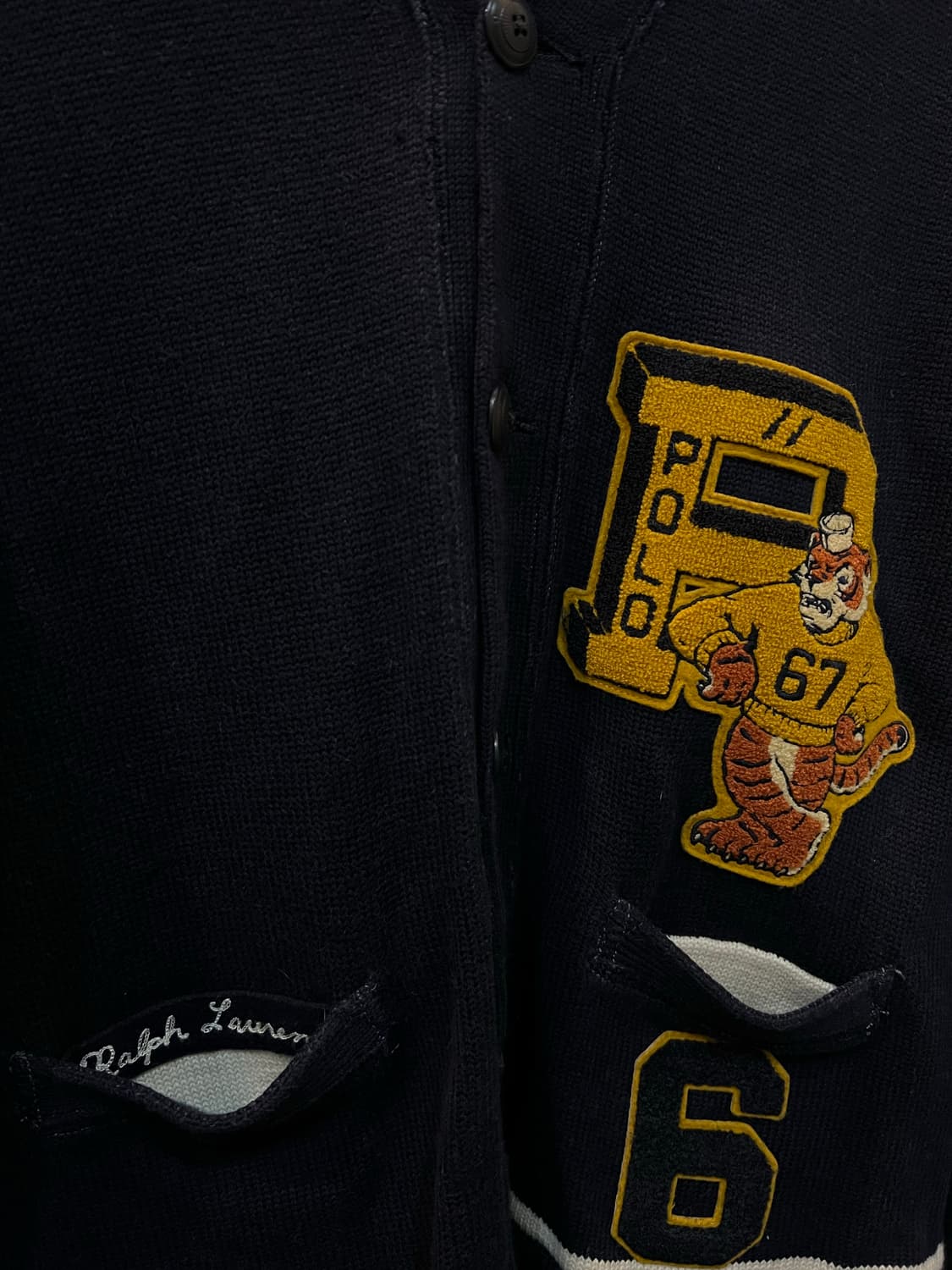 폴로 랄프로렌 타이거 패치 숄카라 니트 가디건 상품이미지2