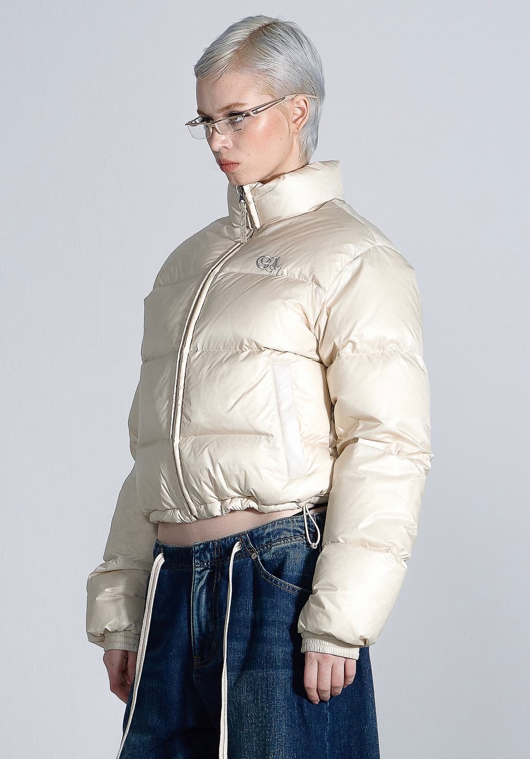 스컬프터  패딩 104 Cropped Puffer Down Pearl 상품이미지2