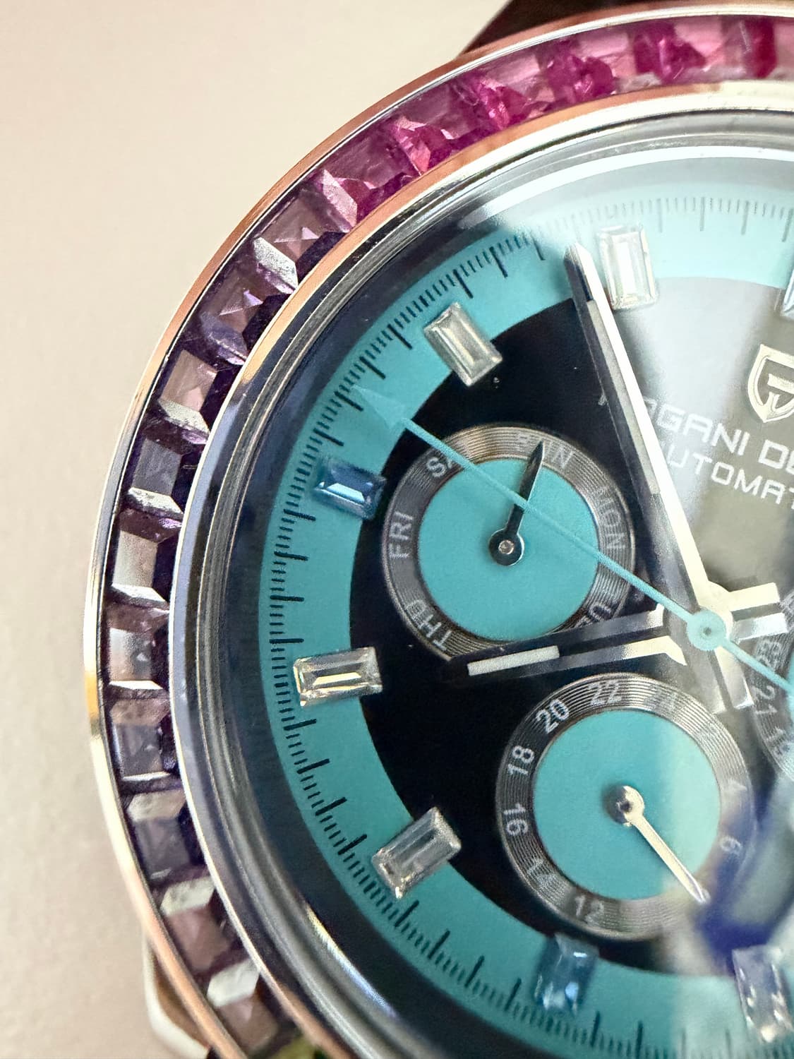 파가니 디자인 티파니컬러 레인보우 베젤 오토매틱 상품이미지6