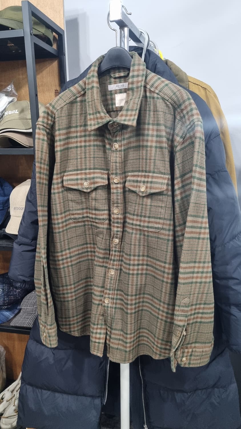 시리즈(kolon) 체크셔켓 표기100(가슴단면58) 상태최상 상품이미지1