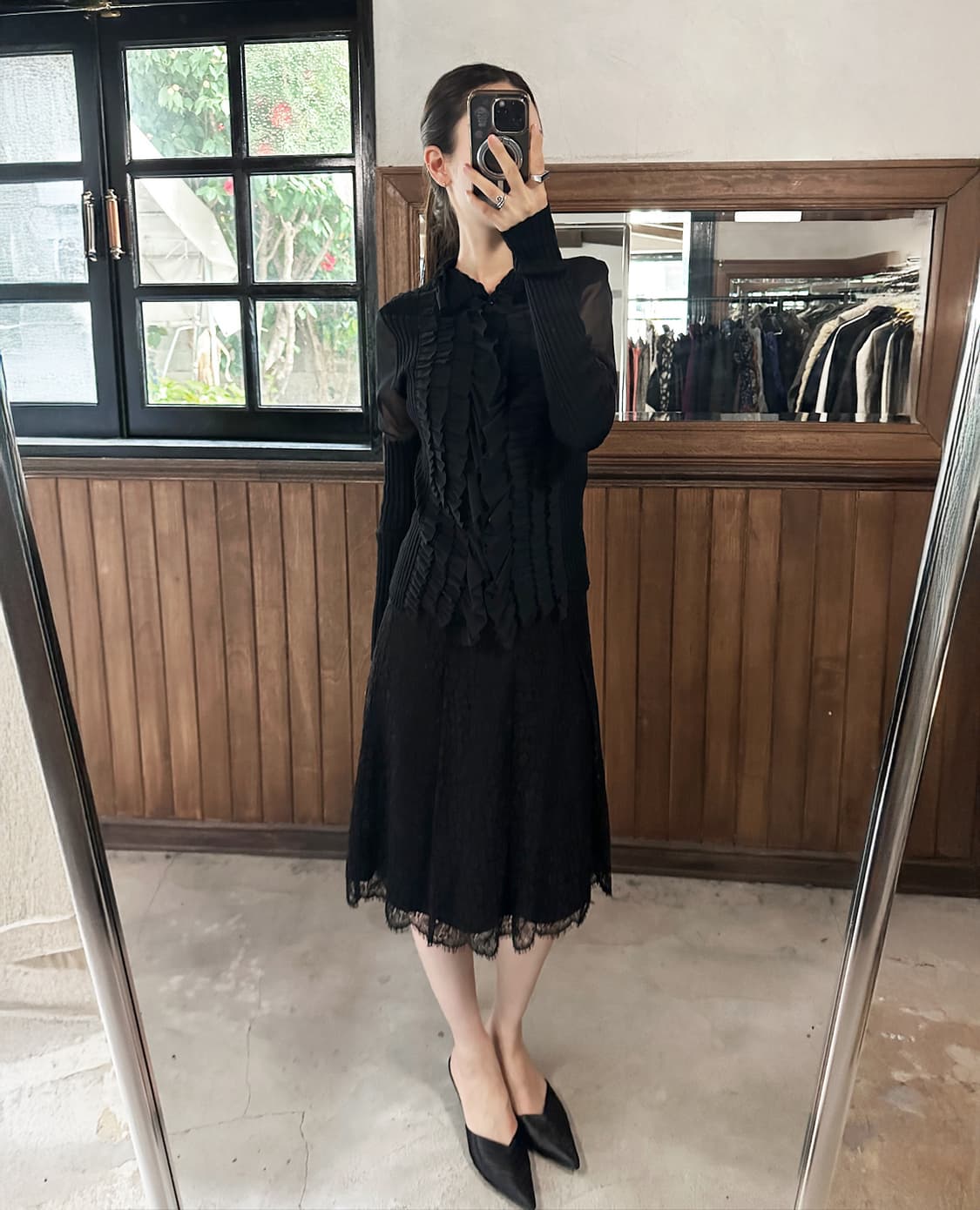 HIROKO BIS pleated ruffle cardigan 상품이미지2