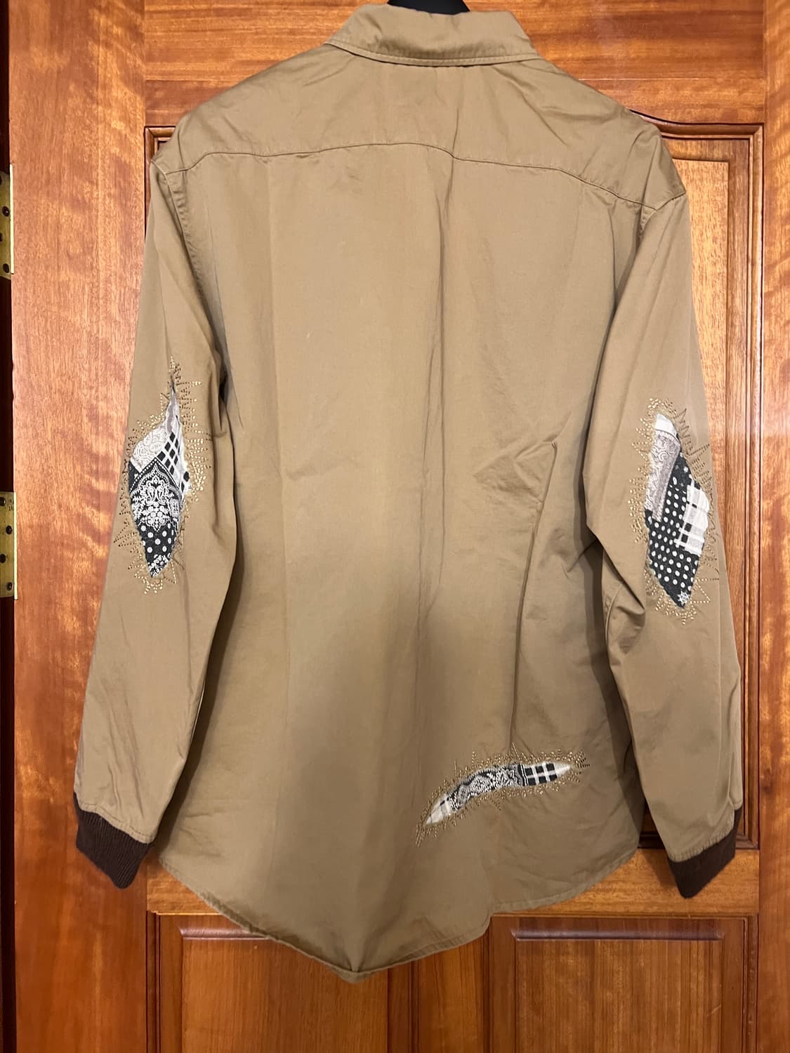 [M] 피어스 패치워크 셔츠 베이지 상품이미지3