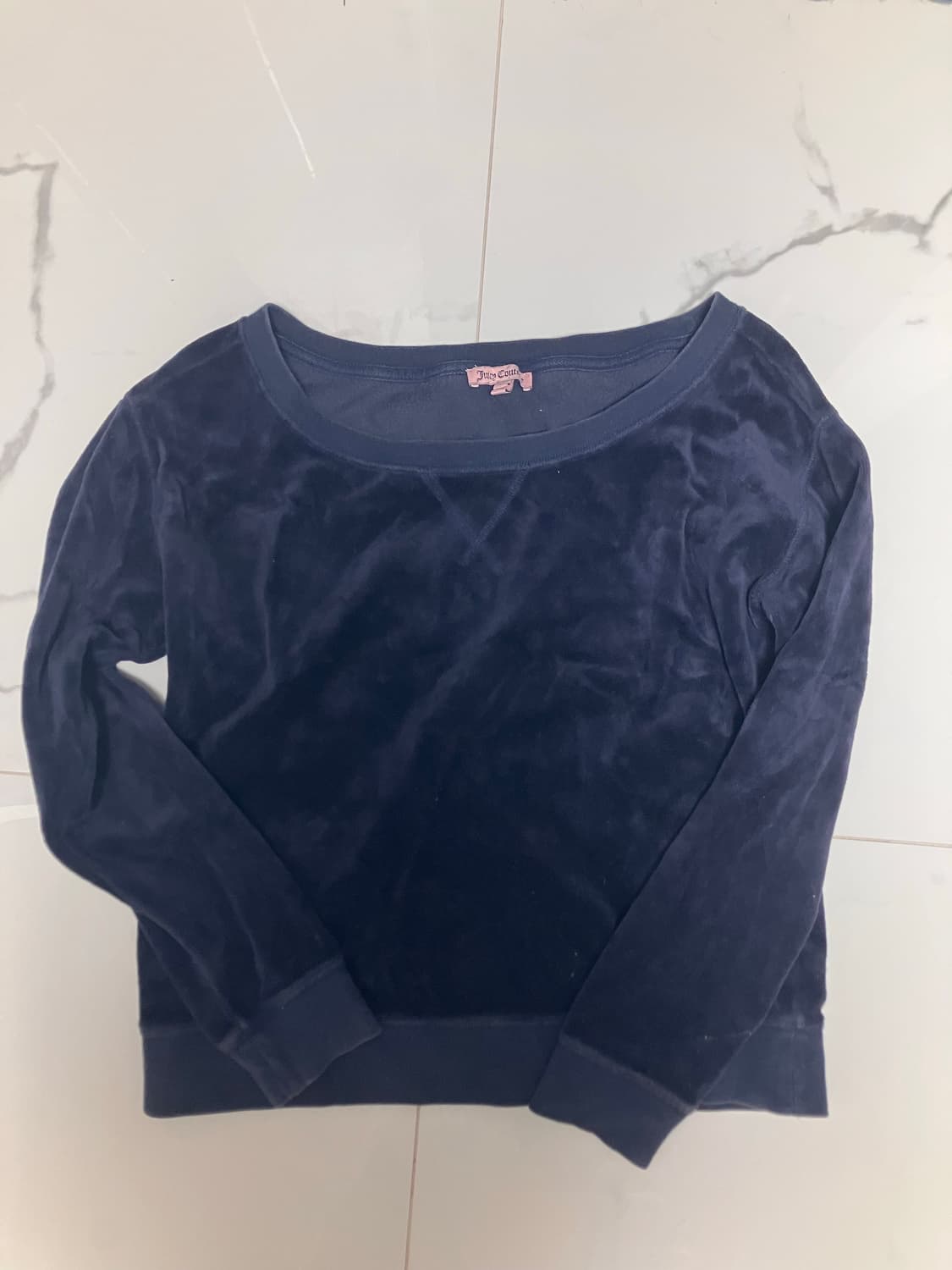 Y2K 쥬시꾸뛰르 벨루어 오프숄더 스웻셔츠 XS 상품이미지1