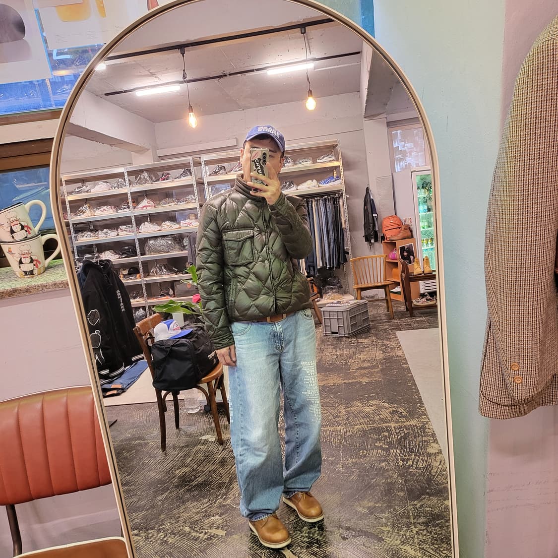 리바이스 퀄팅 패딩 자켓 (M) 상품이미지2