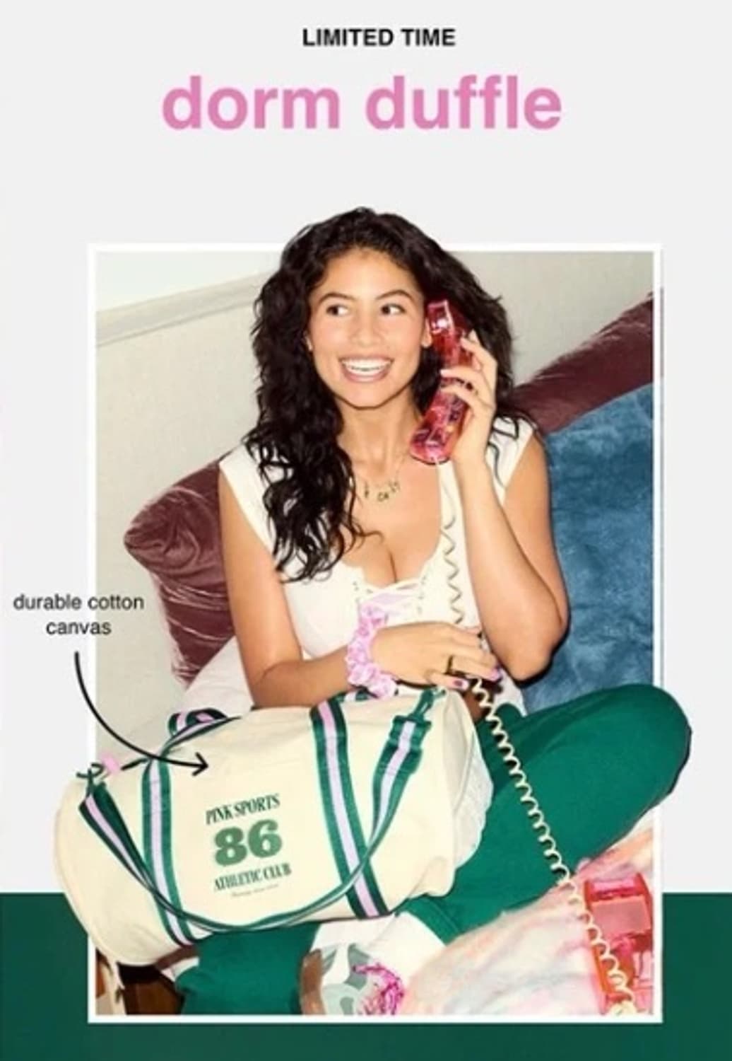 빅토리아 시크릿 핑크 짐백 테니스 더플백 럭비 스트라이프 상품이미지2