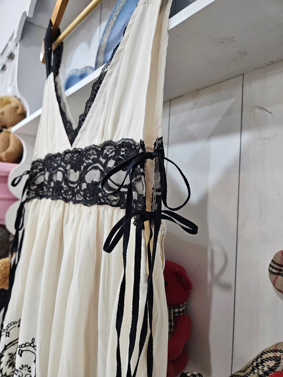 레이스 블랙 베이지  뷔스티에 원피스 상품이미지5