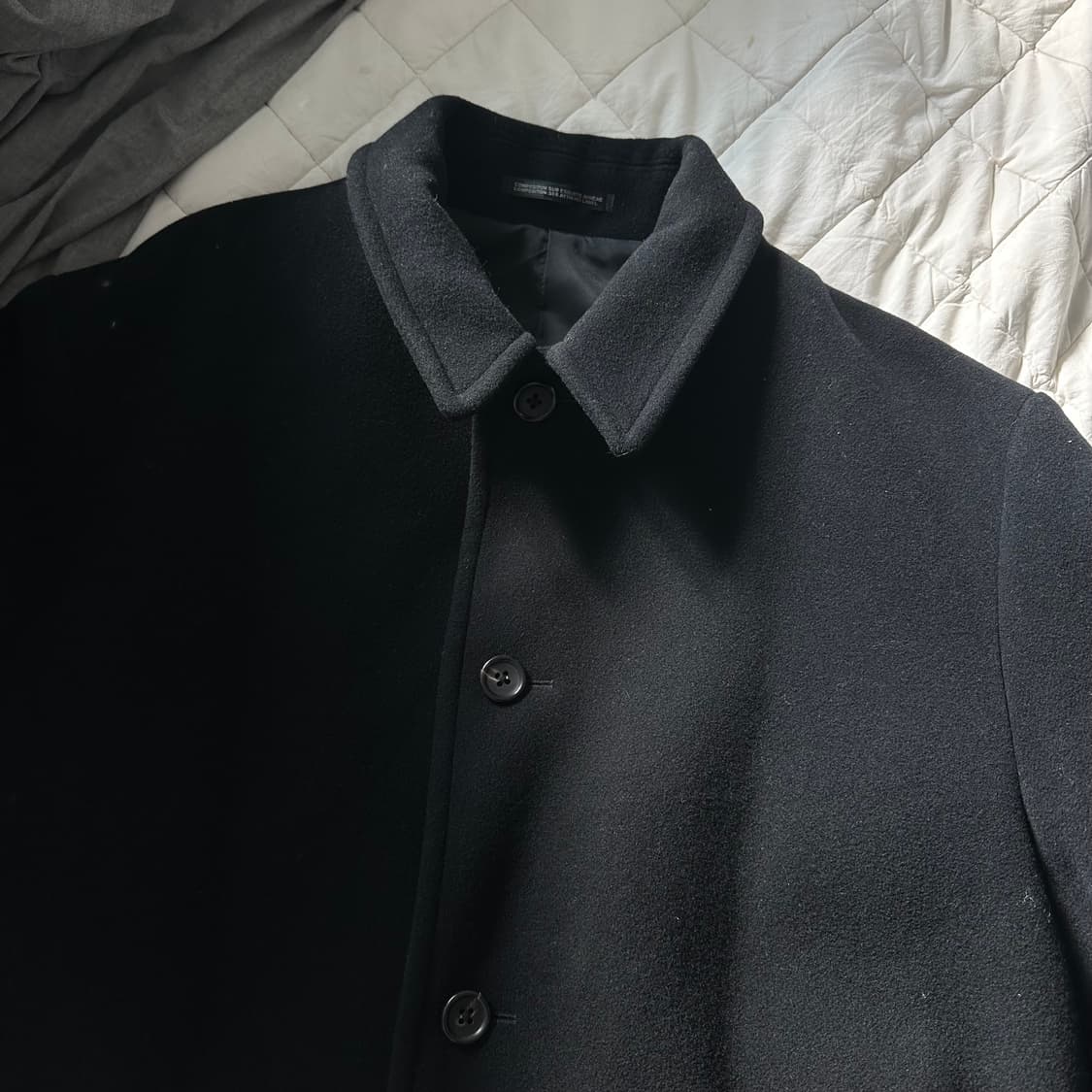 09fw 요지야마모토 뿌르옴므 멜튼울 버튼다운 코트 상품이미지1