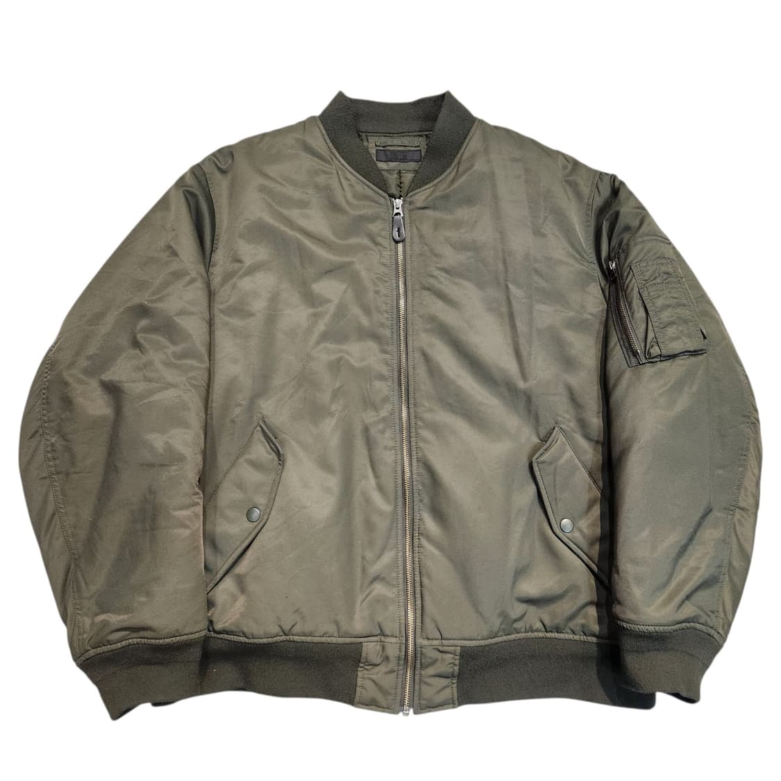 유니클로 카키색 봄버 ma-1 자켓 항공점퍼 (2XL) 상품이미지1