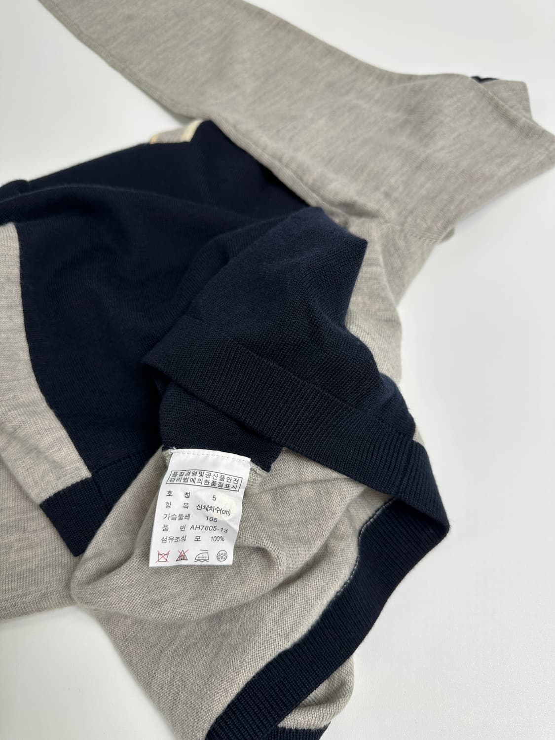 90s 라코스테 투톤 카라 울 니트  상품이미지4