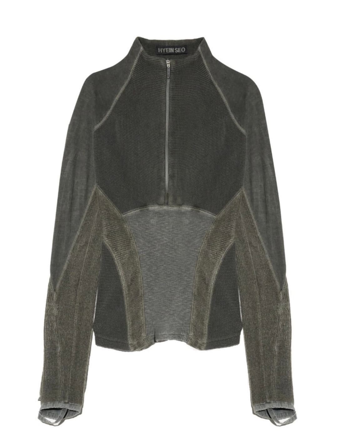 혜인서 half zipup 하프집업 래글런 카키애쉬 사이즈 0 상품이미지1