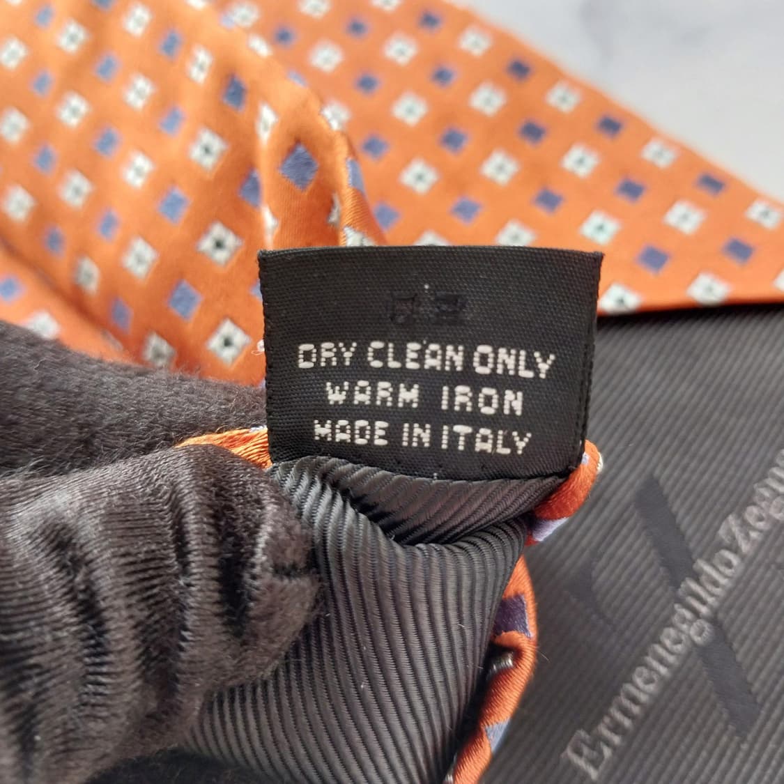 제냐 실크 마이크로 스퀘어 패턴 넥타이 9.8cm A+~A등급 K2274 상품이미지9