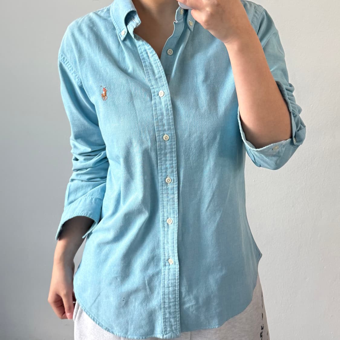 [L] 폴로 슬림핏 스카이 셔츠 상품이미지1