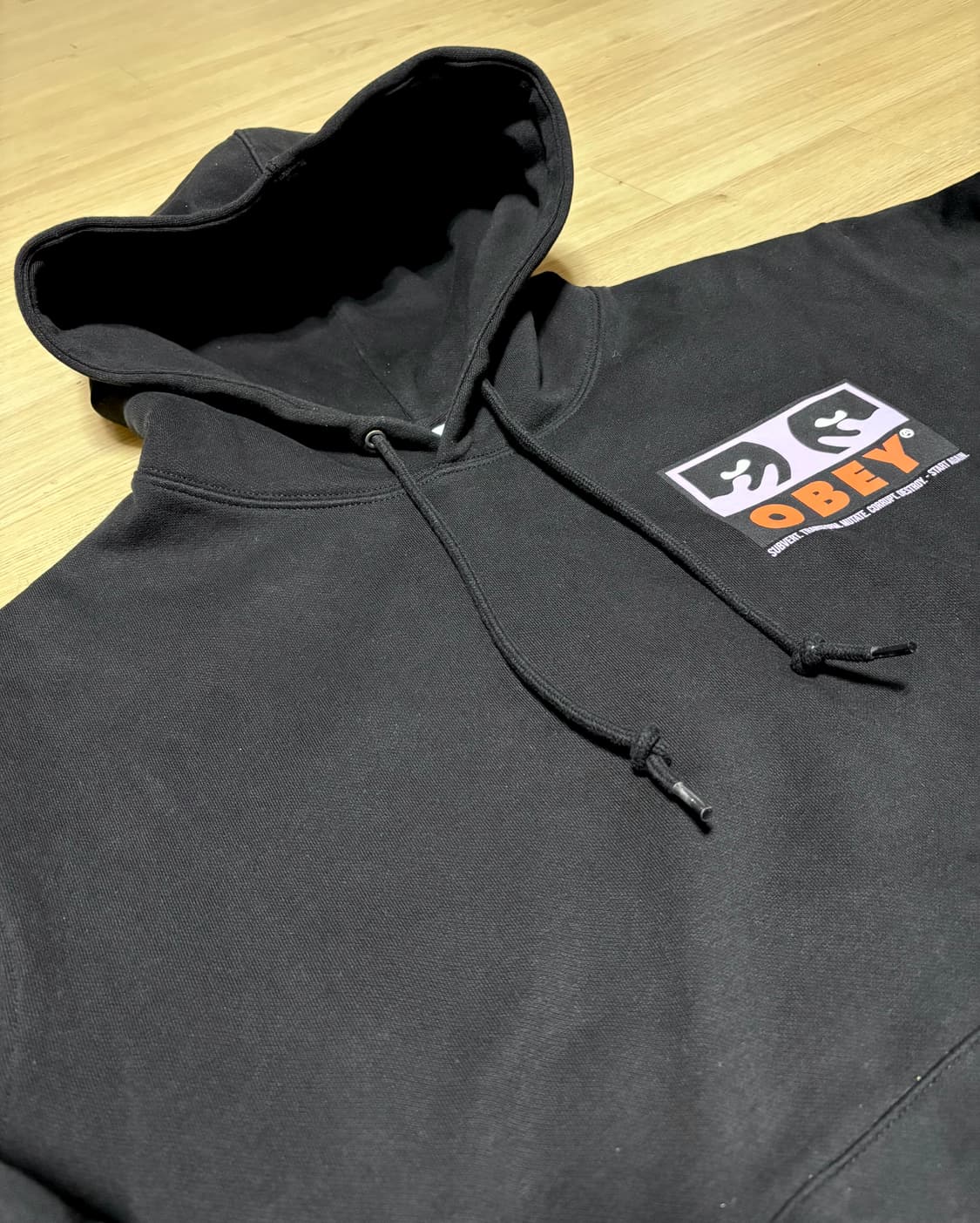 오베이 프리미엄 서번트 후디 후드티 블랙 상품이미지4