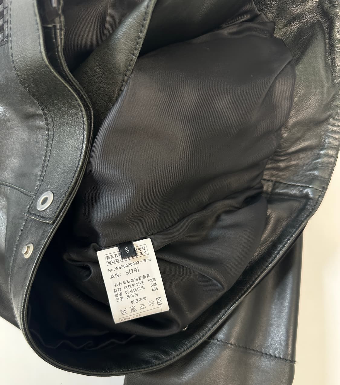 폴 스미스 램스킨 체커보드 가죽자켓 s  상품이미지5