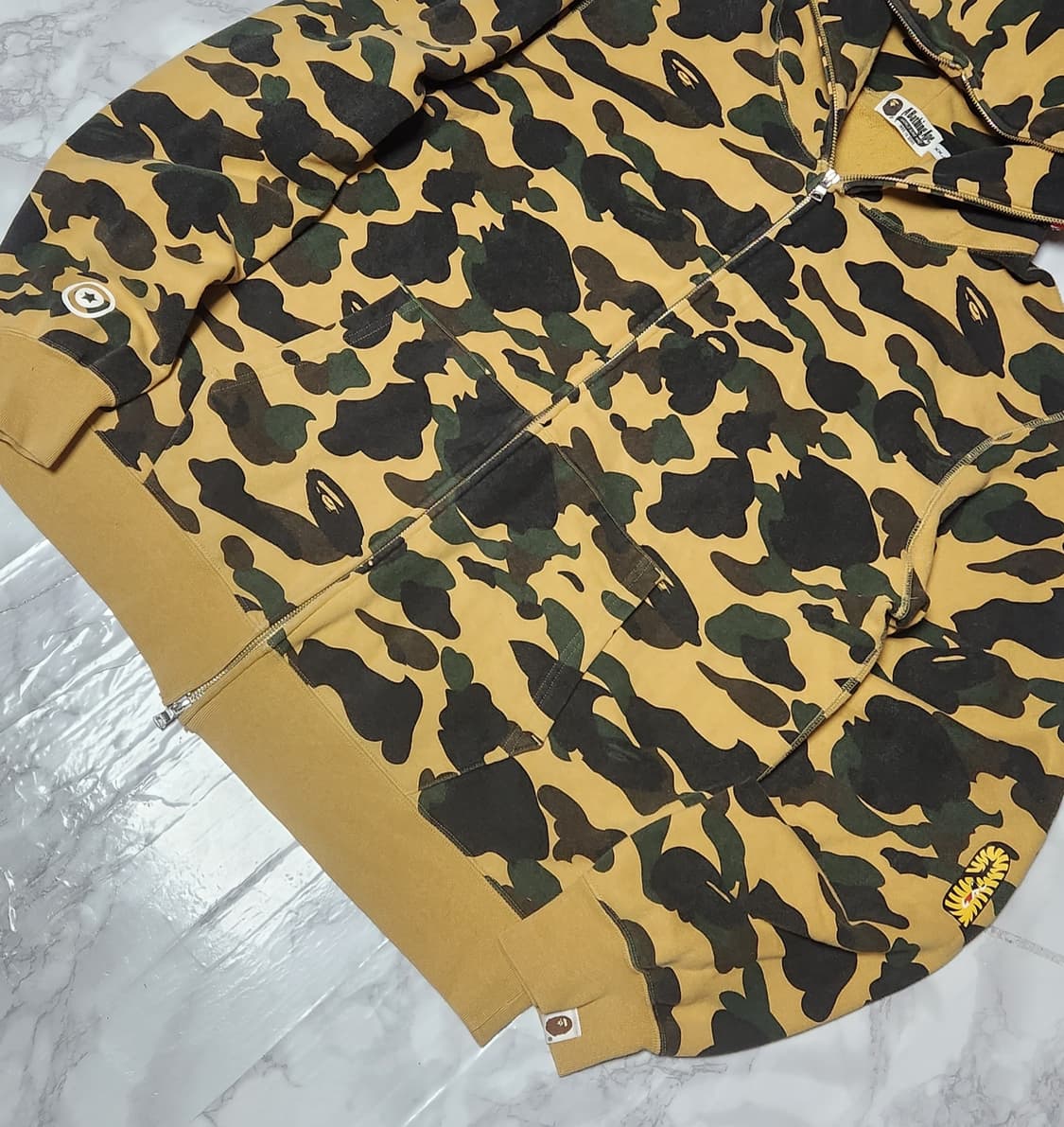 XXL 베이프 샤크 카모 황계 후드집업 자켓 상품이미지7