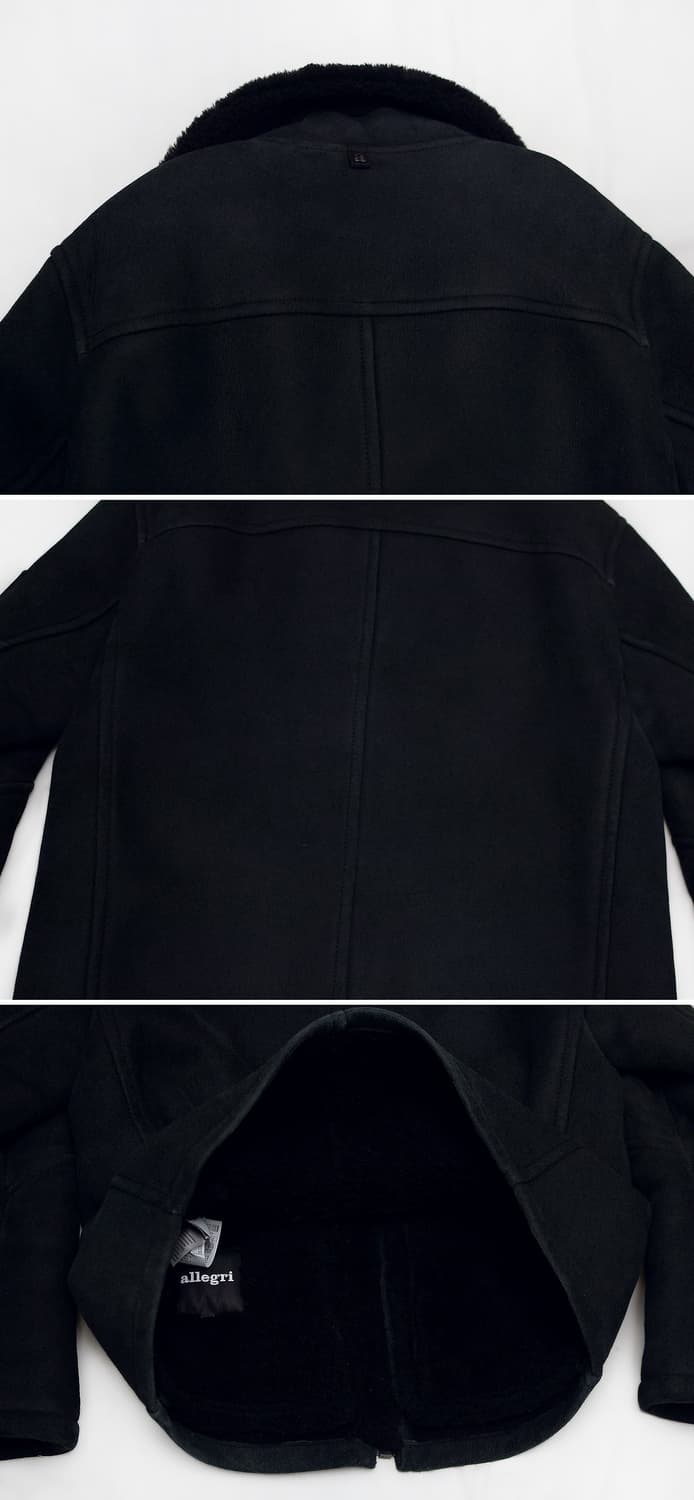 알레그리 올블랙 모던에센셜 천연 양가죽 숏무스탕 자켓 (50 / 100) 상품이미지5