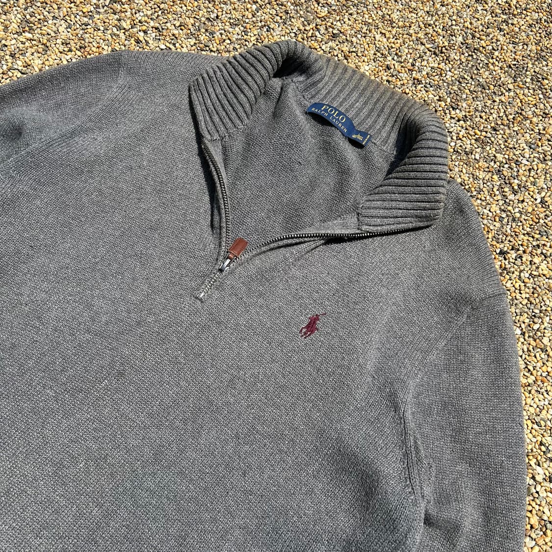 폴로(POLO RalphLauren)멜란지 그레이 반집업 니트 상품이미지2