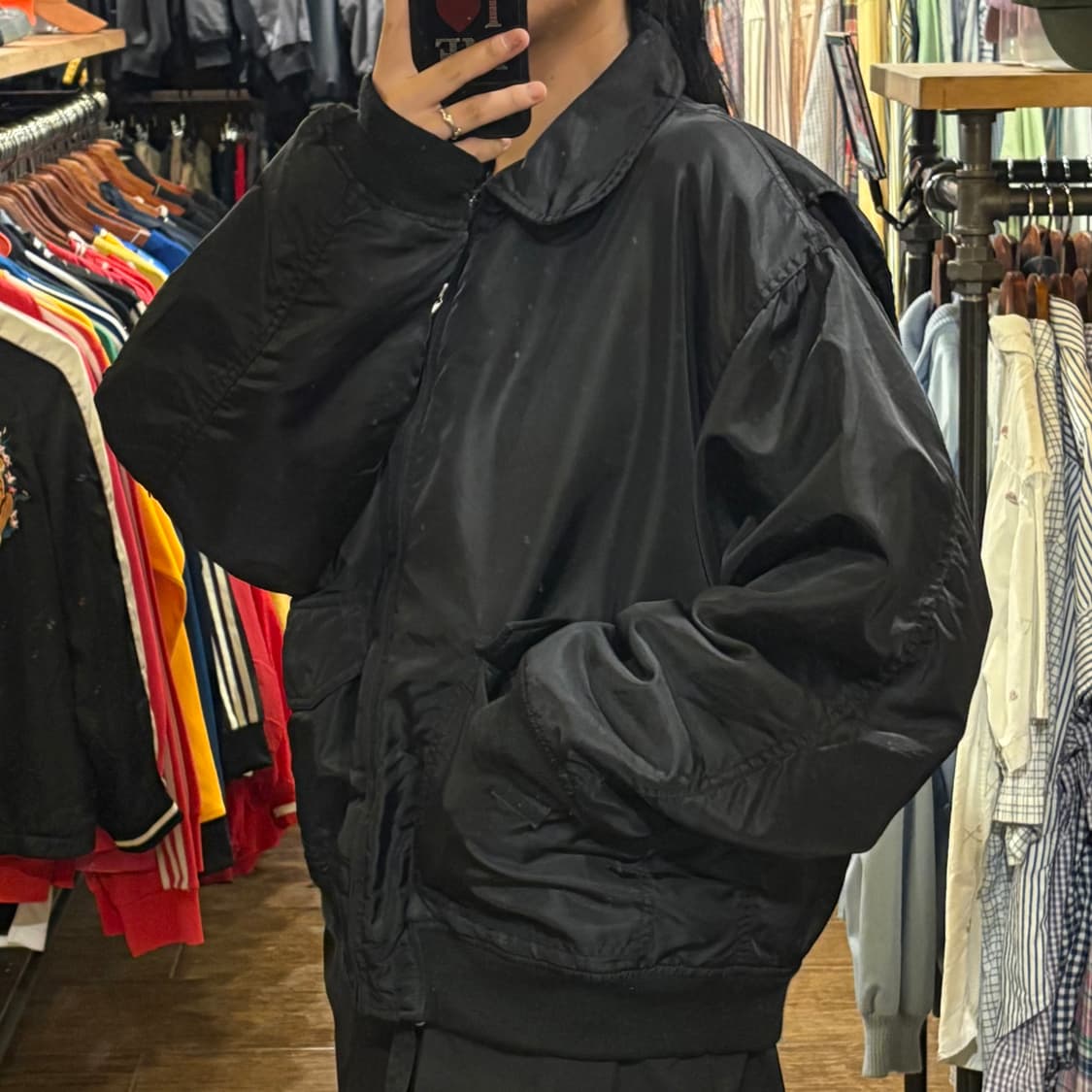 [HI] EPG Jeans 오버핏 점퍼 블랙 상품이미지3