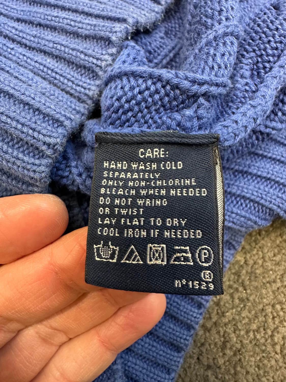 폴로 랄프로렌 브이넥 케이블 니트 M 상품이미지4