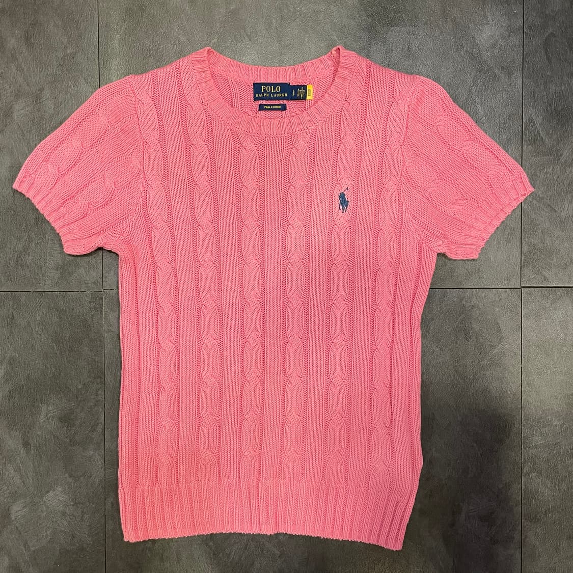 [IM] polo 폴로랄프로렌 꽈배기 핑크 반팔니트 상품이미지2