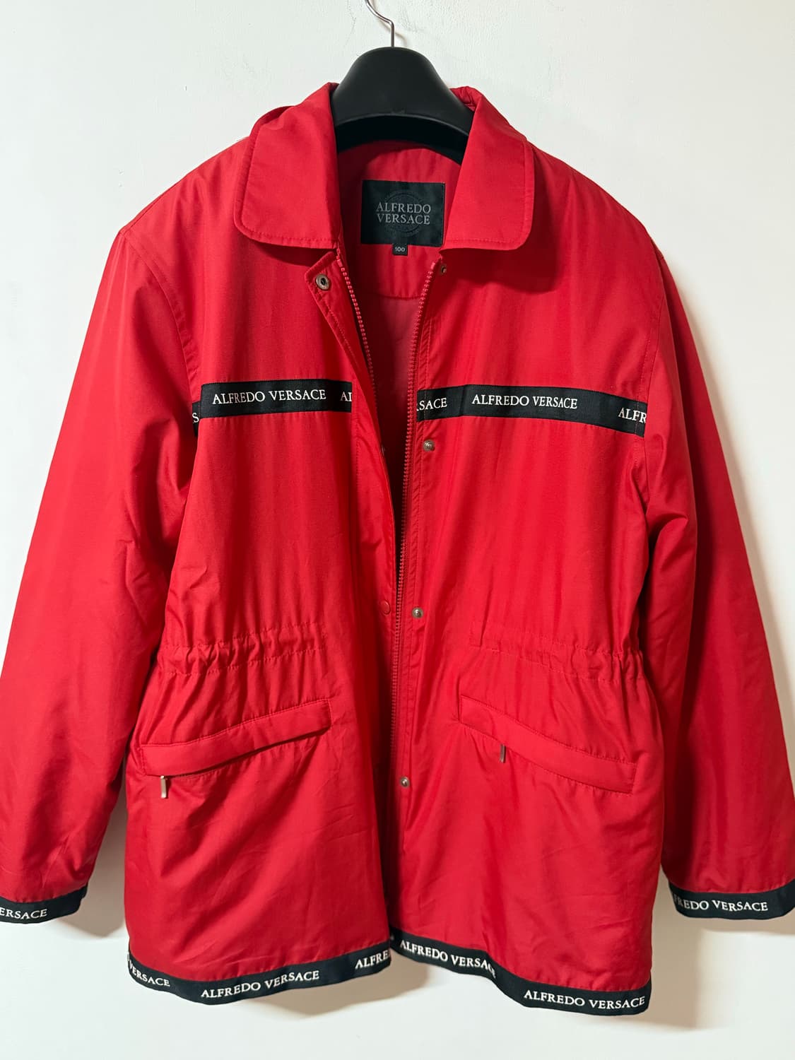 알프레도 베르사체 레드 스트링 자켓 바람막이 100사이즈 상품이미지5
