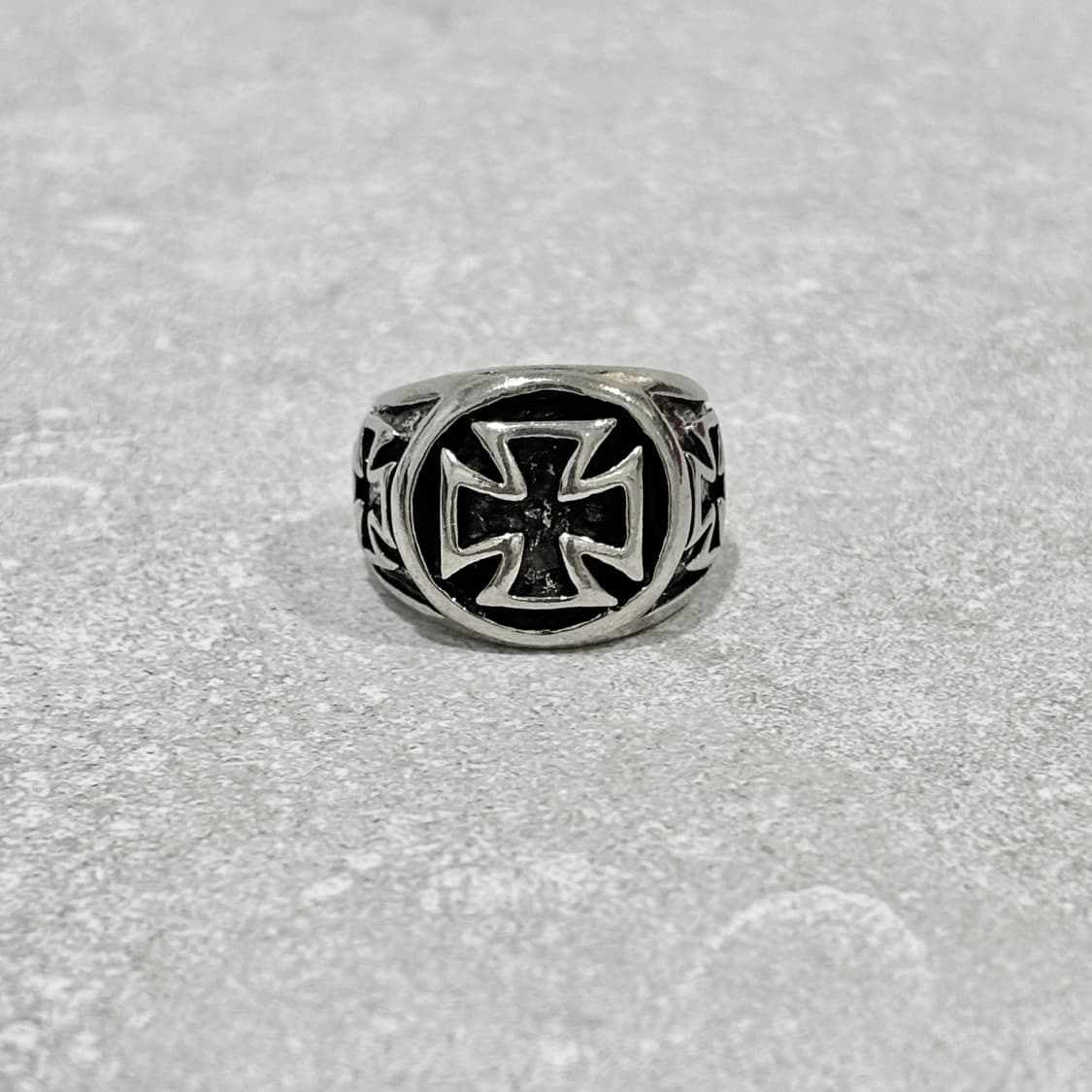 Oribell 볼드 크로스 실버 라지 오픈링 반지 상품이미지3