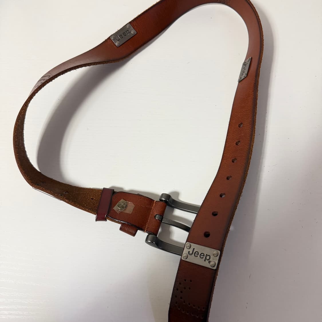 지프(Jeep) 브라운 가죽 벨트 상품이미지5