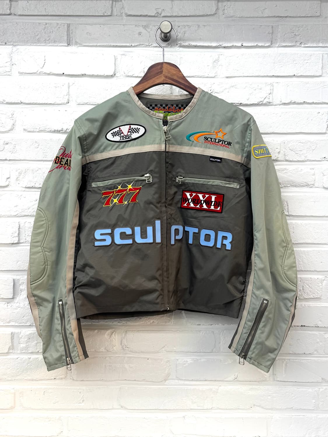 스컬프터 그레이 나일론 레이싱 자켓 상품이미지3