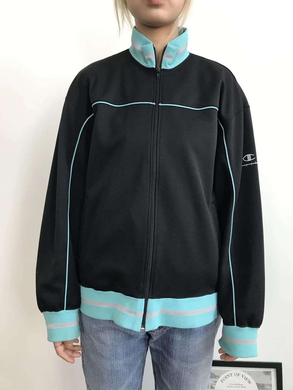 90's Champion Mint Trim Track Jacket 상품이미지2