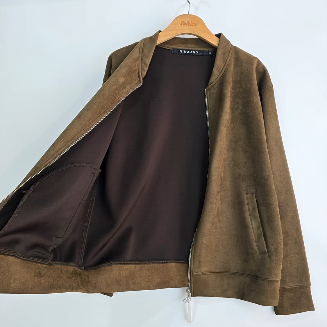니코앤드 niko and 스웨이드 터치 집업 자켓 브라운 L 상품이미지6
