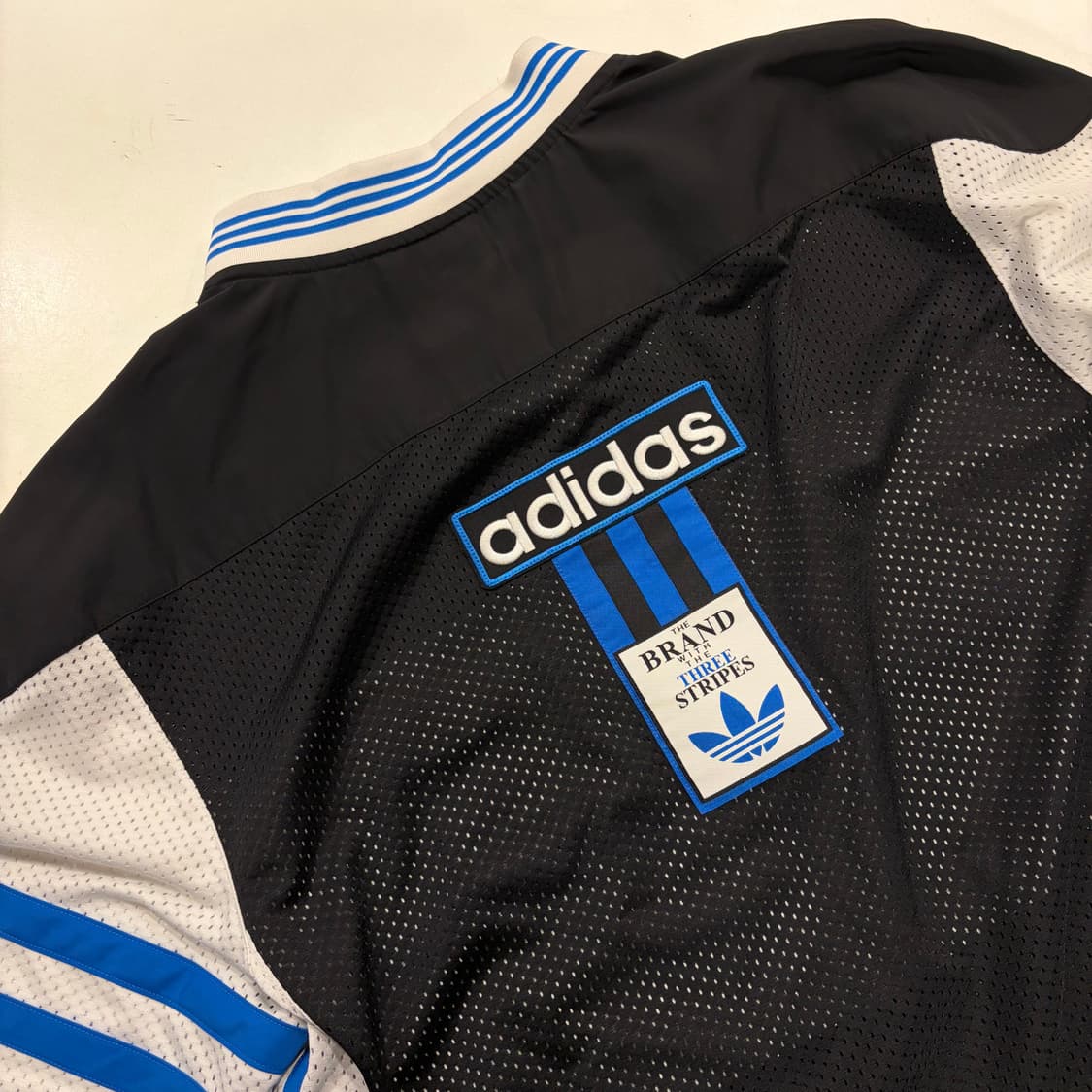 [XL] 아디다스 블랙/화이트/블루 메쉬 반팔티 B229 상품이미지3