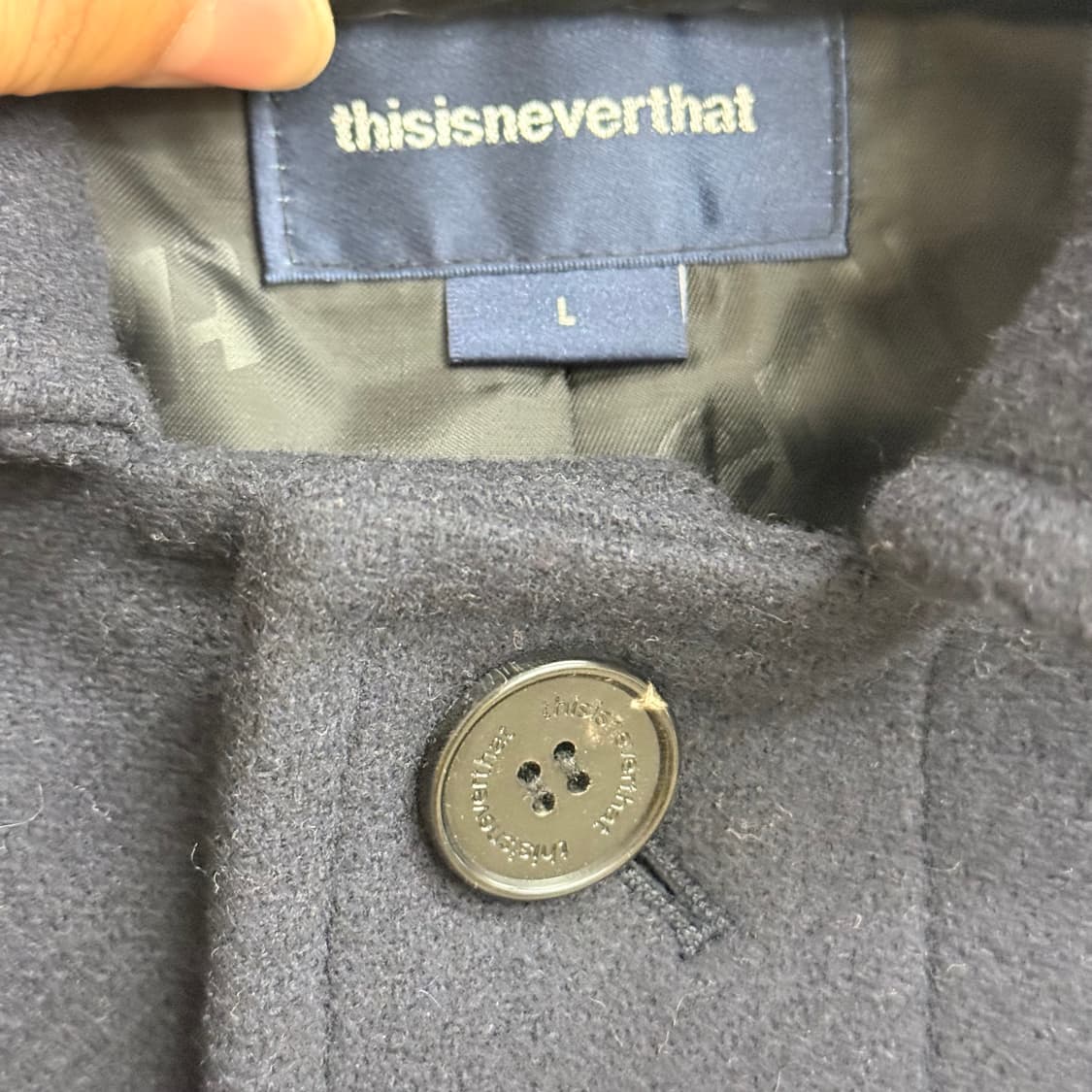 디스이즈네버댓 네이비 울 발마칸 코트L 상품이미지2