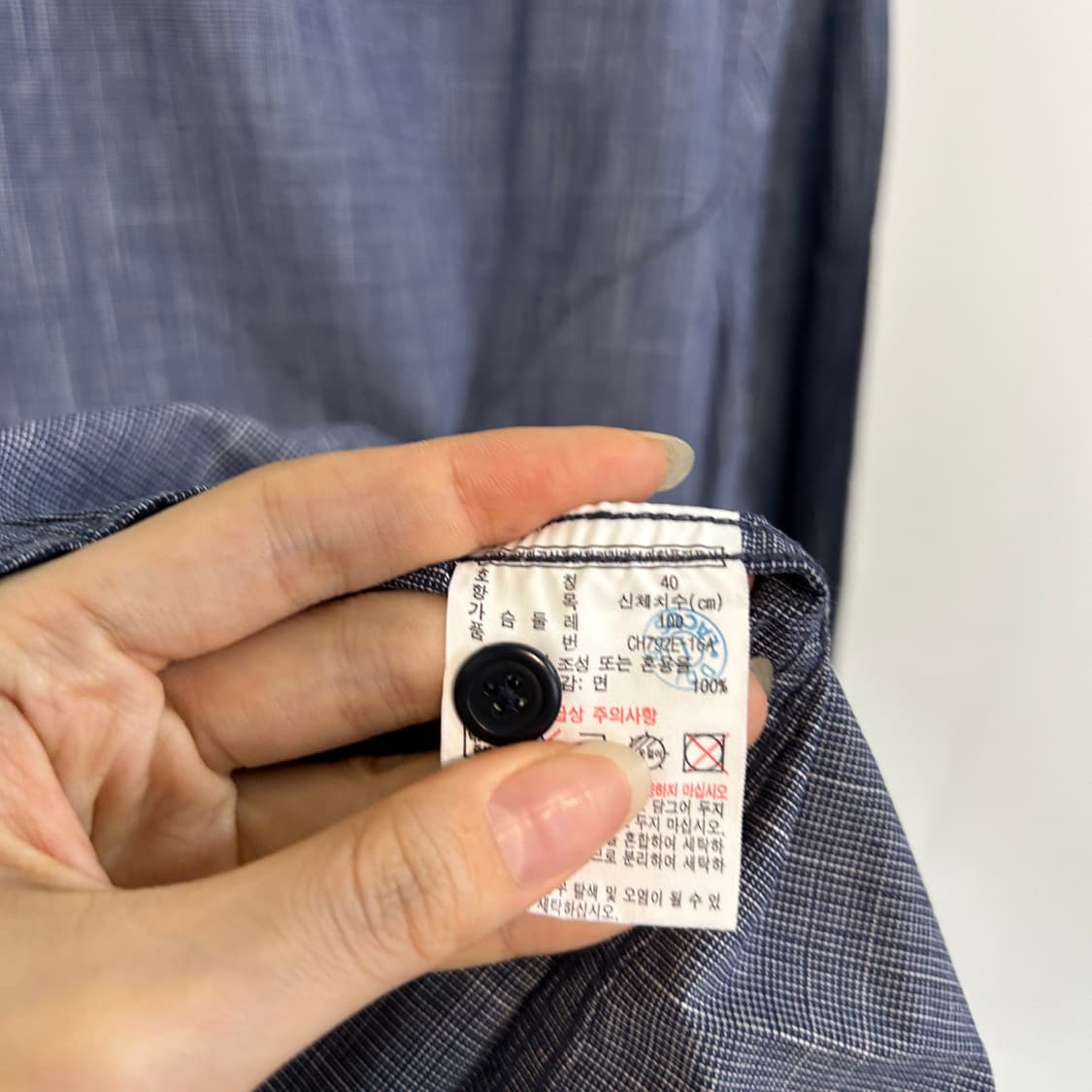 라코스테 잔체크 셔츠 네이비 새상품 100 M 158000-40000 상품이미지4
