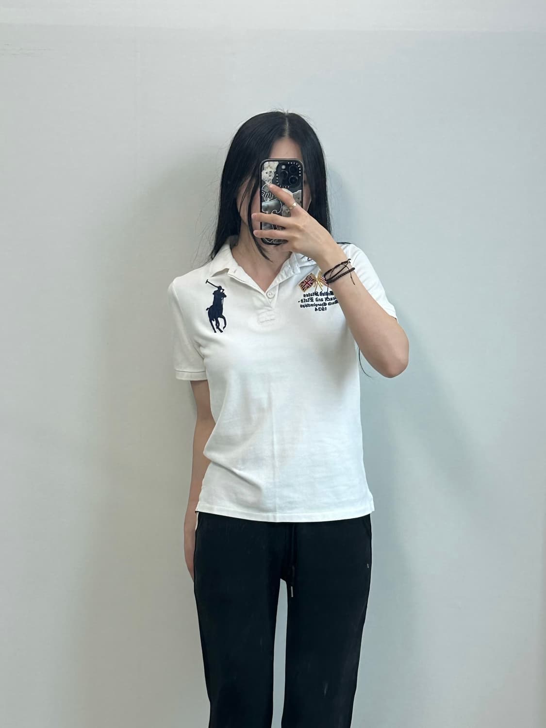 폴로 랄프로렌 빅포니 성조기 트랙앤필드 화이트 피케 반팔 카라 티셔츠 1 상품이미지1