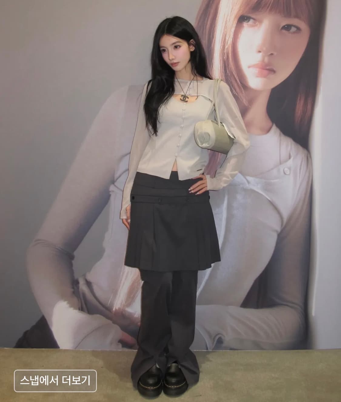 ayered bolero knit top GREY 상품이미지4