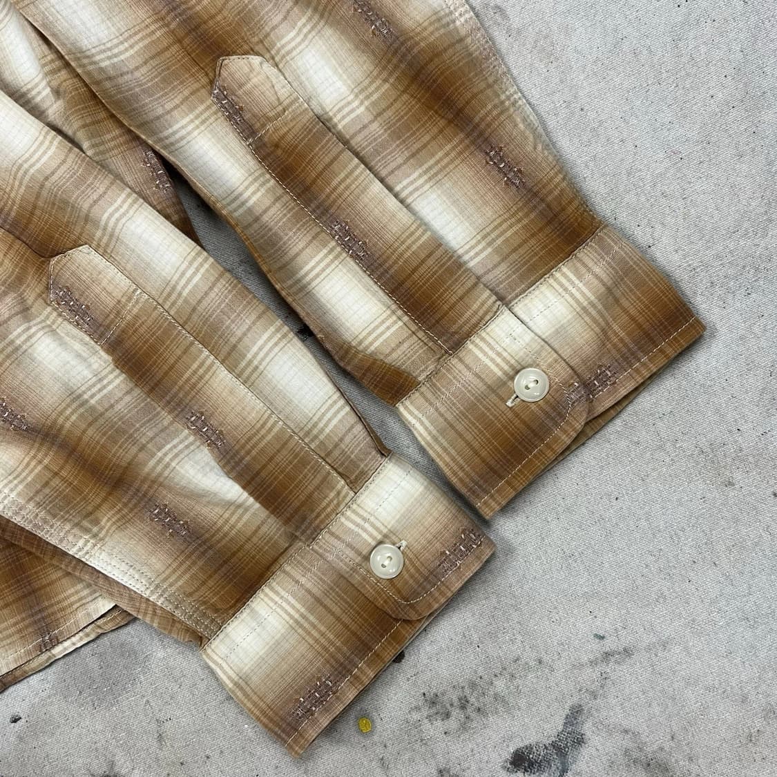 RRL 더블알엘 섀도우 플래드 워크셔츠 브라운/화이트 상품이미지3